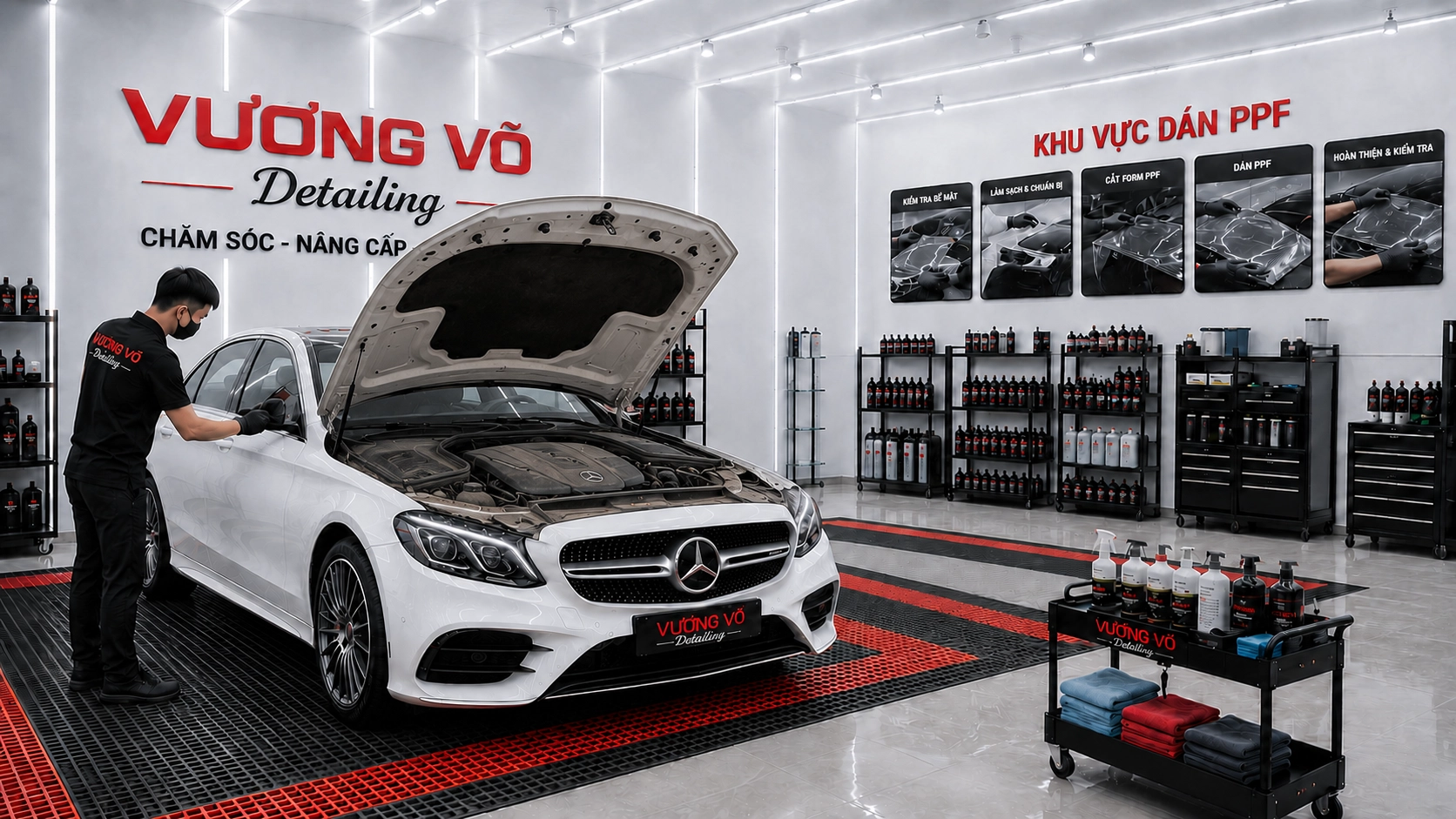 Khoang máy ô tô trước khi vệ sinh