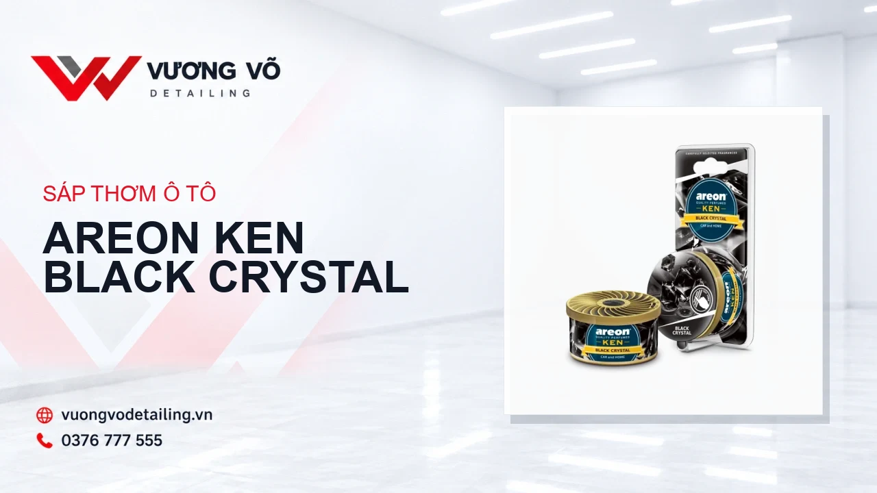 Hộp sáp thơm Areon Ken Black Crystal trên nền Vương Võ Detailing