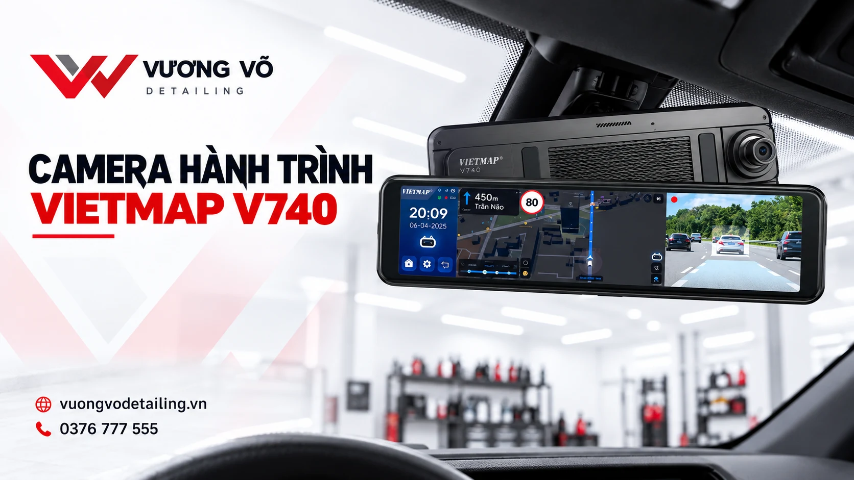 Camera hành trình gương Vietmap V740