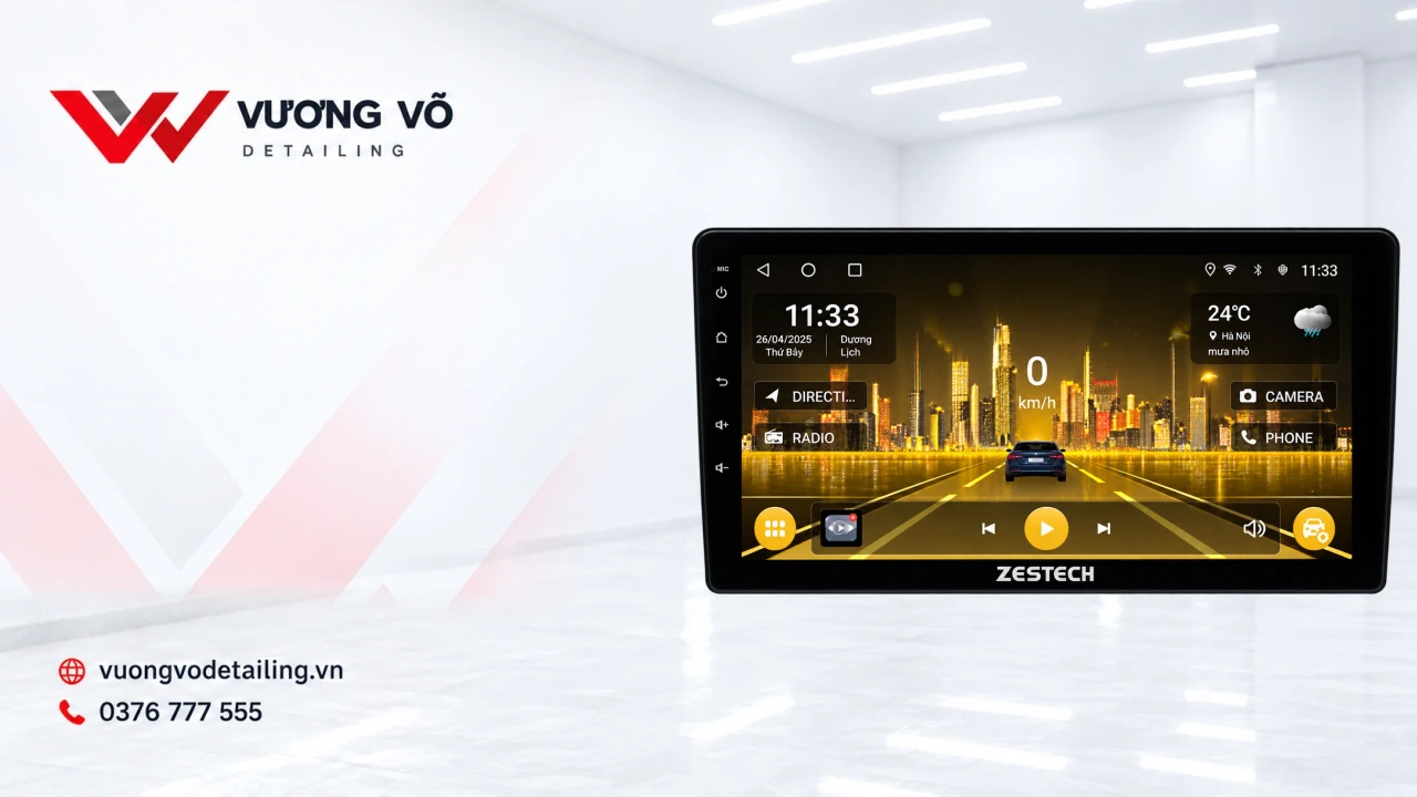 Màn hình Z100 trên nền nhận diện Vương Võ Detailing