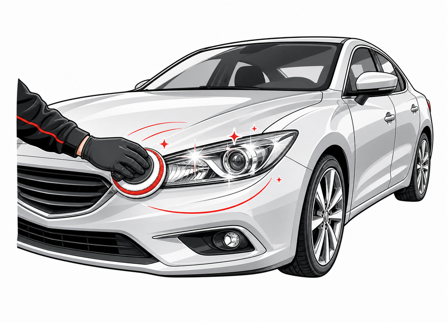 Minh họa dịch vụ Phục hồi đèn pha