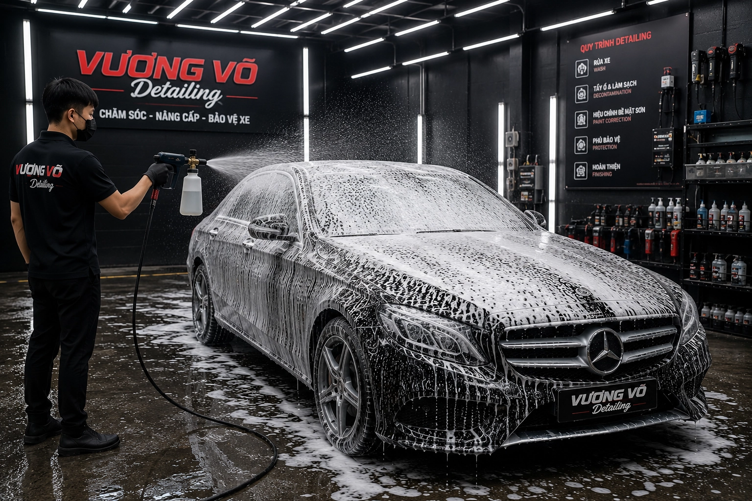 Trước khi rửa xe detailing
